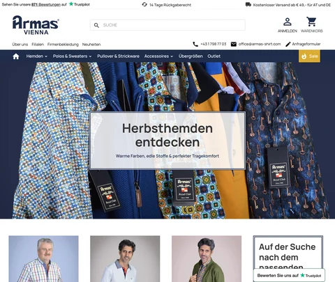 Shop-Screenshot ARMAS Vienna