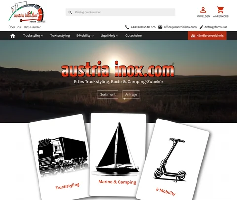 Shop-Screenshot Austria Inox