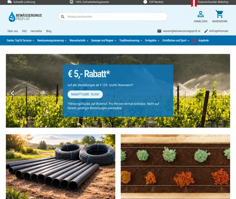Shop-Screenshot Bewässerungsprofi.at
