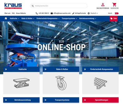 Shop-Screenshot KRAUS Austria