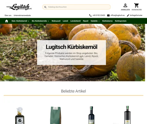 Shop-Screenshot Lugitsch Kürbiskernöl