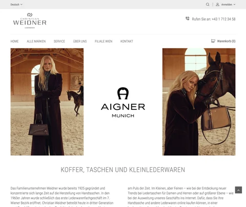Shop-Screenshot Lederwaren Weidner